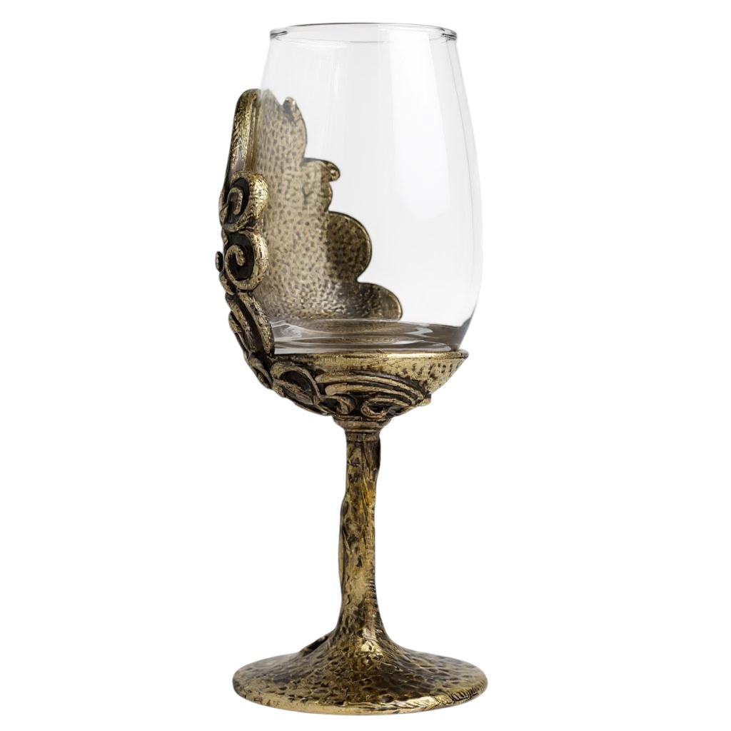 Intricate Leaf & Ambi Design Wine Glasses | Designer Statement Drinkware  | Set of 2 / Set of 4