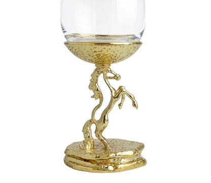 Stallion wine glass set | electroformed horse base designer stemware  | Set of 2 / Set of 4