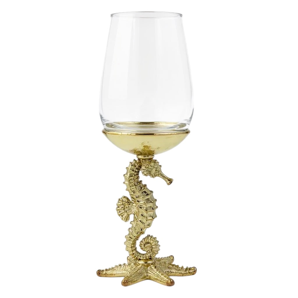 Seahorse Wine Glasses | Designer Statement Drinkware | Set of 2 / Set of 4