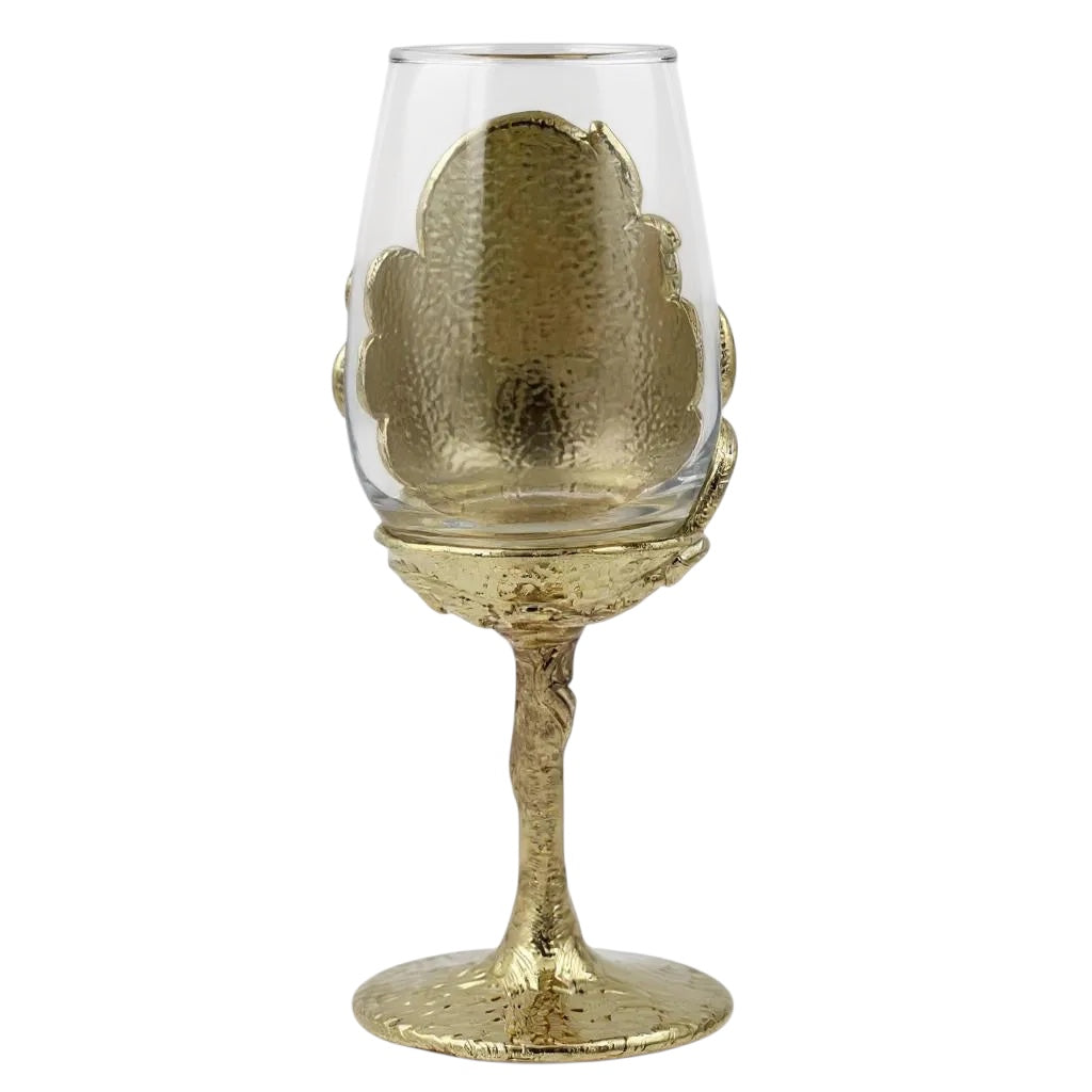 Intricate Leaf & Ambi Design Wine Glasses | Designer Statement Drinkware  | Set of 2 / Set of 4