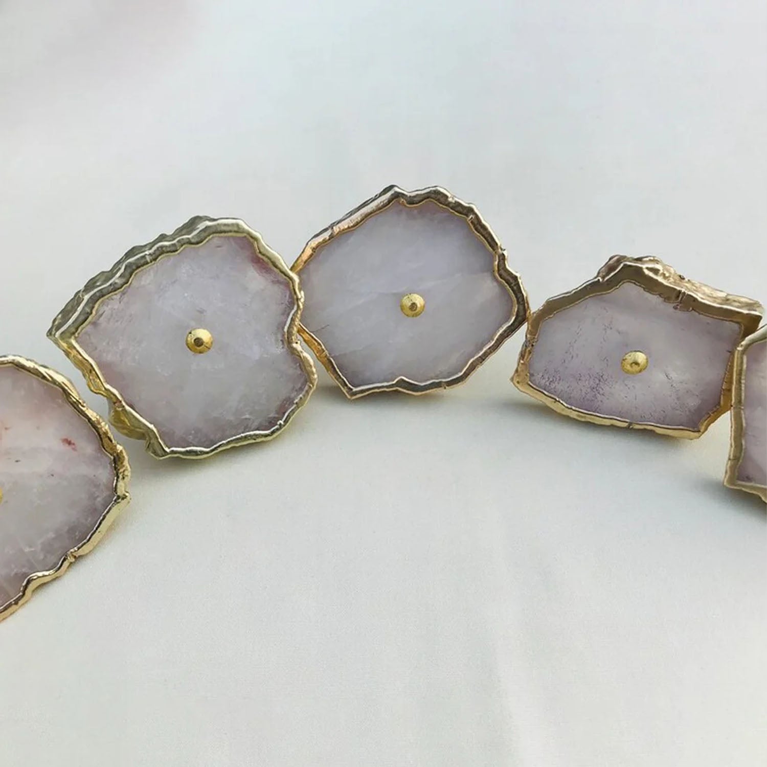Rose Quartz Cabinet Pulls - Natural Stone Cabinet Hardware India - The Tangerine Store