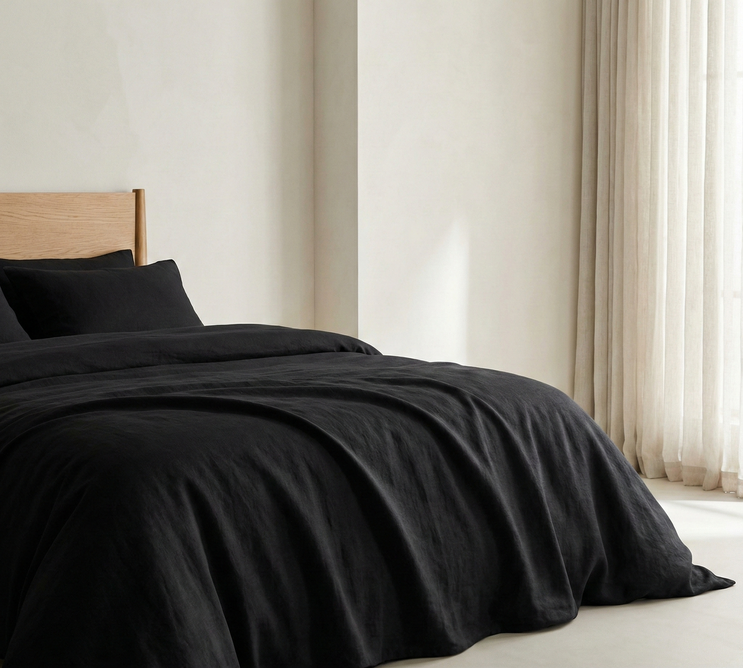 Linen Cotton Mix Duvet Set | 3 Piece Duvet Cover Set | Pre-washed