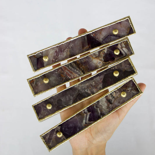 Set of 4 Amethyst Agate Handle/Pull/Barbarella