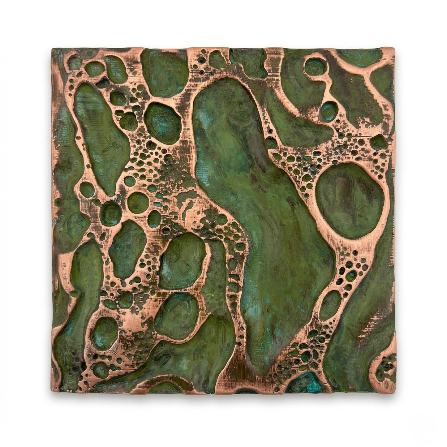 Cosmic Craters Metal Wall Tile Set | Handcrafted 3D Decorative Wall Panels