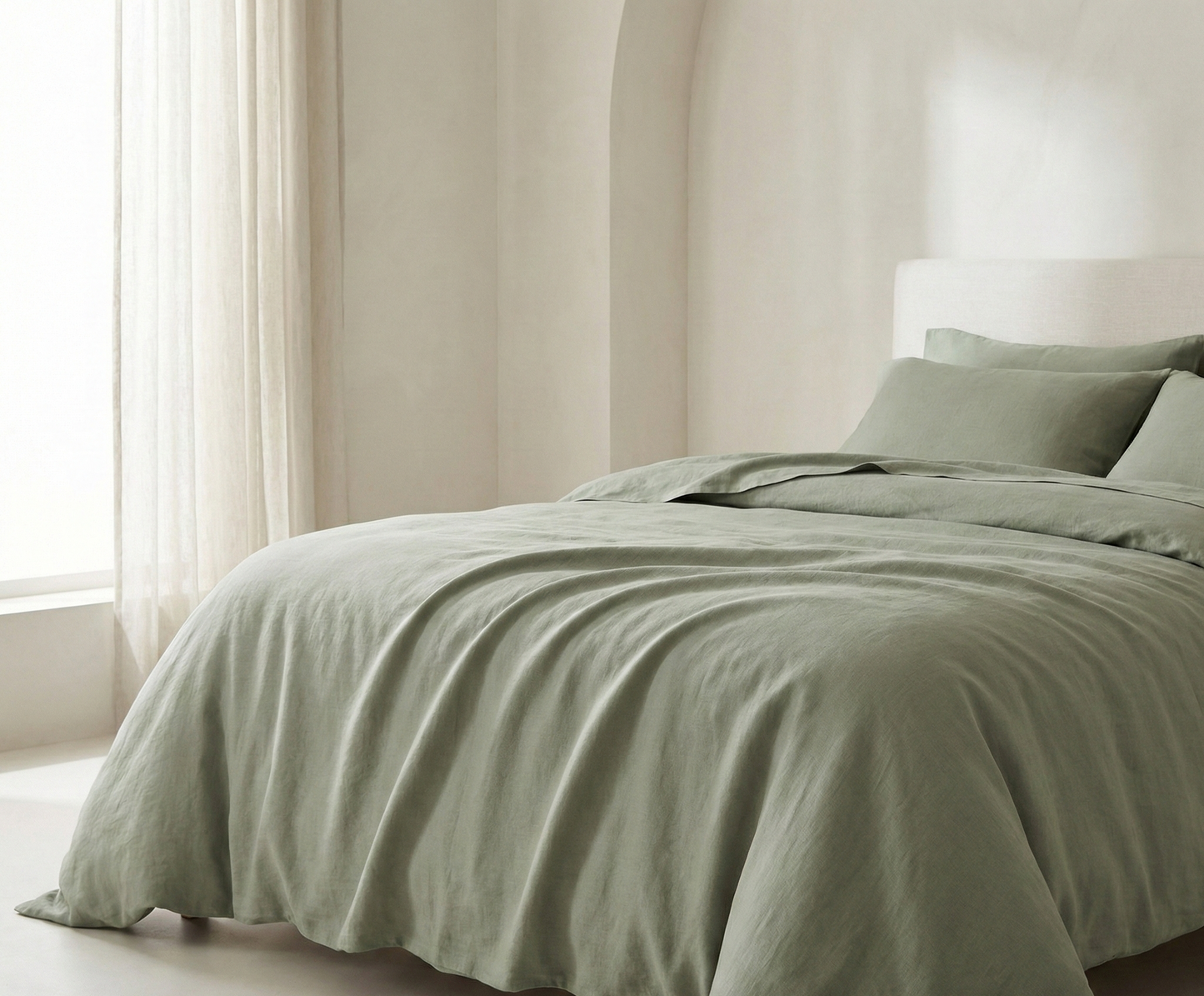 Linen Cotton Mix Duvet Set | 3 Piece Duvet Cover Set | Pre-washed