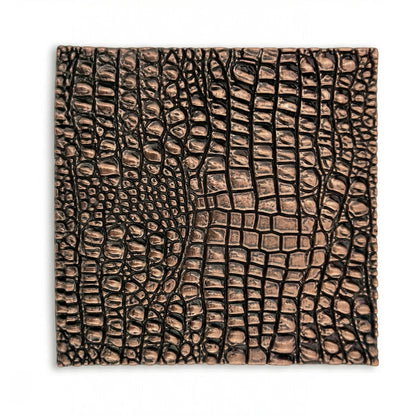 Croc Skin Metal Wall Tile Set | Textured Copper & Brass Decorative Wall Panels