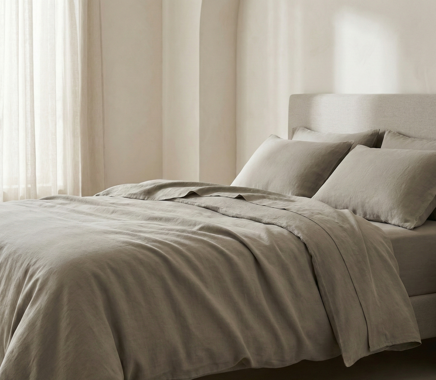 Linen Cotton Mix Duvet Set | 3 Piece Duvet Cover Set | Pre-washed