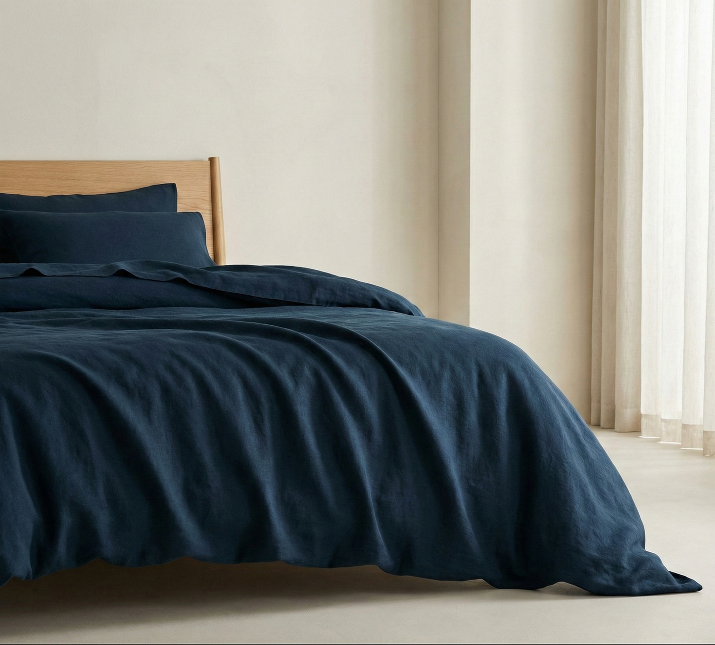 Linen Cotton Mix Duvet Set | 3 Piece Duvet Cover Set | Pre-washed