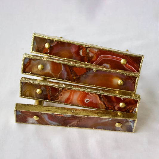 Set of 4 Red Agate Handle/Pull/Barbarella