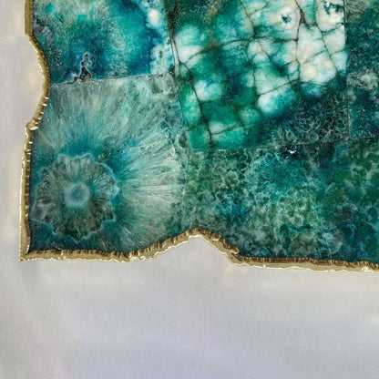 Large Composite Green Agate Cheese Platter/Tray/Personalised Momentos/Sign Boards 10"x15"