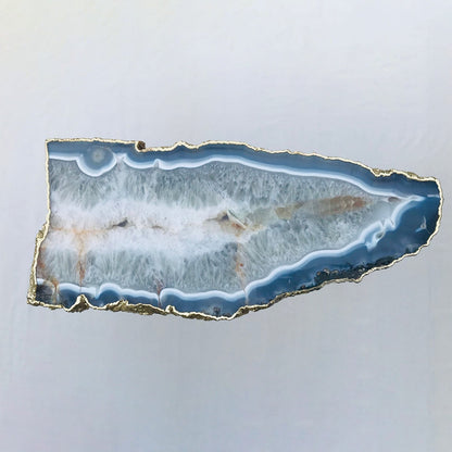 Large Grey Agate Single Piece Quartz/Gemstone/Crystal/Stone Organic Edge Side/Coffee Table