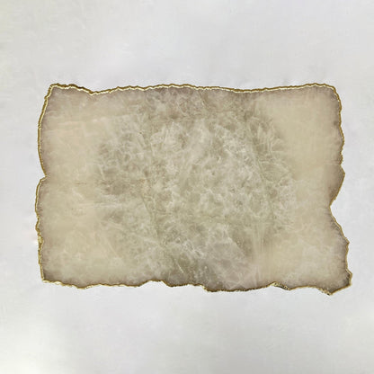 White Agate/Crystal/Gemstone/Quartz Organic Edge Side/Drink/Coffee Table