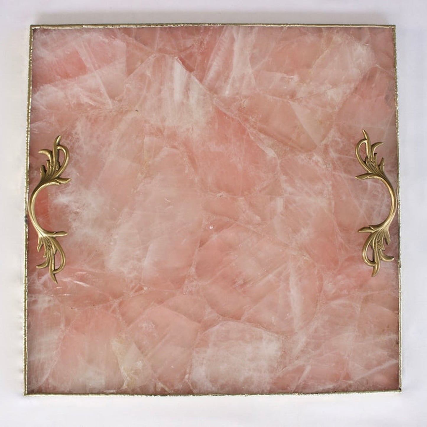 Rose Quartz Agate Square Tray