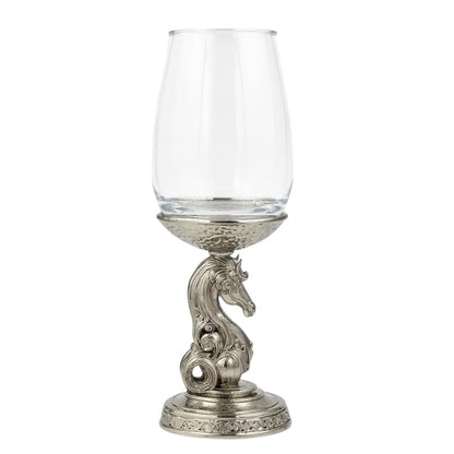 Knight wine glass set | chess inspired designer stemware  | Set of 2 / Set of 4