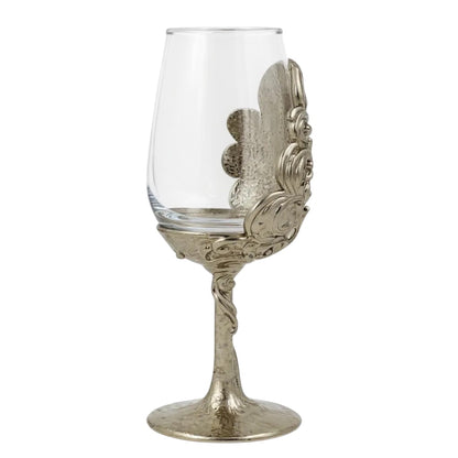Intricate Leaf & Ambi Design Wine Glasses | Designer Statement Drinkware  | Set of 2 / Set of 4