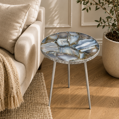 Banded Agate Round Side Table