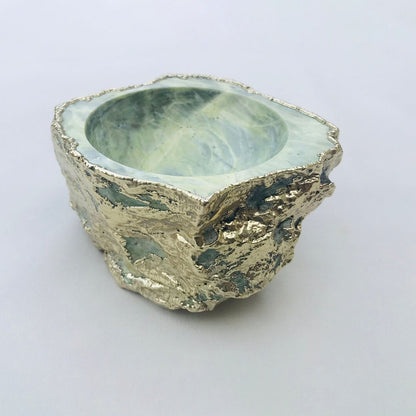 Lime Green Agate Geode Nut/trinket/Jewellery Bowl