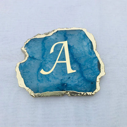 Blue Agate - Set of 4 Large Coasters/Personalised Momentos