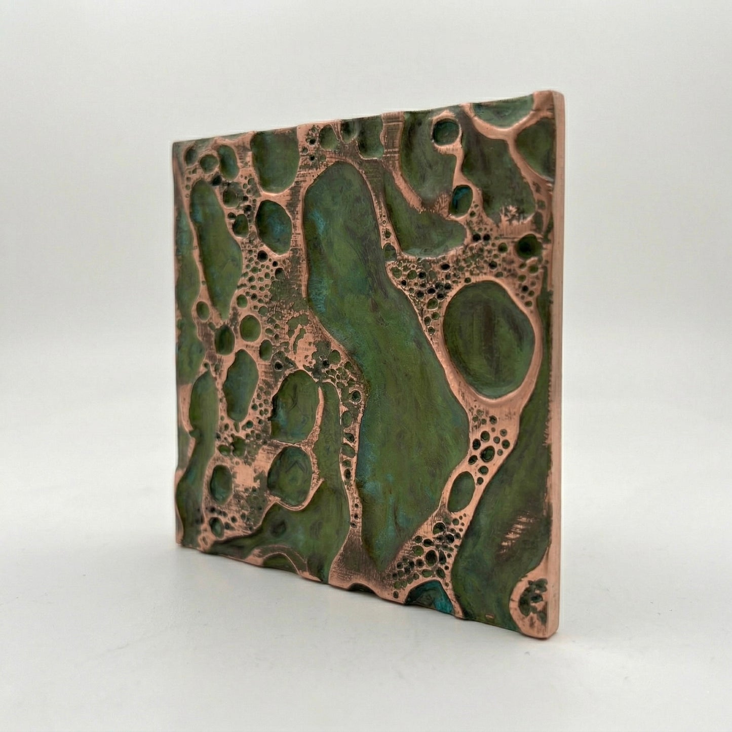 Cosmic Craters Metal Wall Tile Set | Handcrafted 3D Decorative Wall Panels