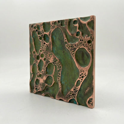 Cosmic Craters Metal Wall Tile Set | Handcrafted 3D Decorative Wall Panels