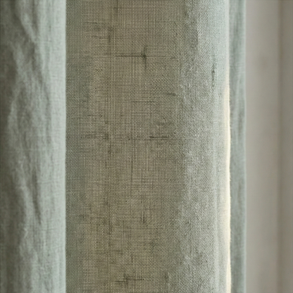 Viscose Linen Tab Top Curtain Panel – Light Filtering Semi Sheer Soft Viscose Linen Curtains (Single Panel)
