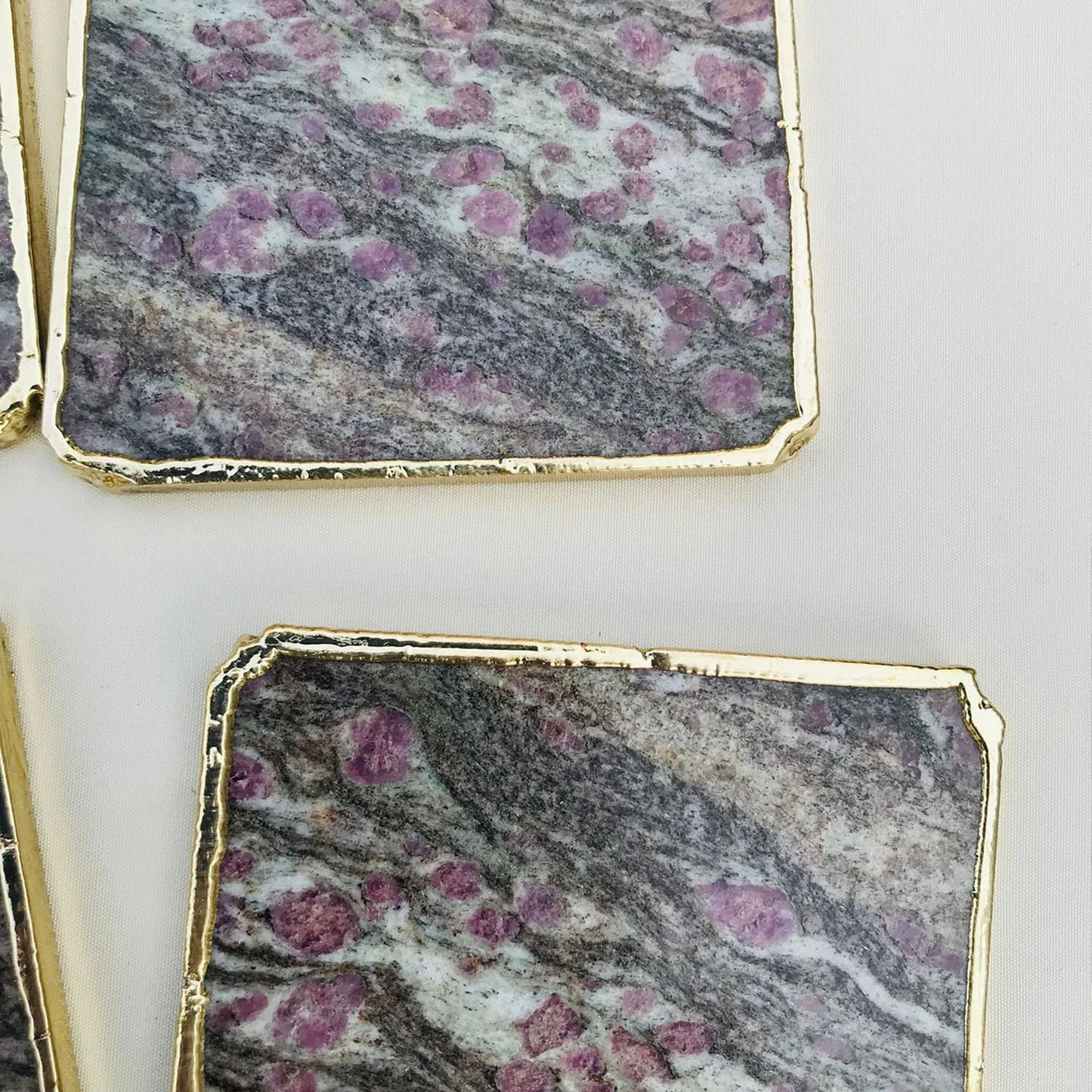 Lepidolite/Gemstone/Semi-precious stone/Agate - Set of 4 Large Coasters/Personalised Momentos