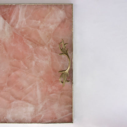 Rose Quartz Agate Square Tray