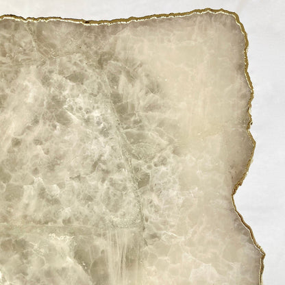 White Agate/Crystal/Gemstone/Quartz Organic Edge Side/Drink/Coffee Table