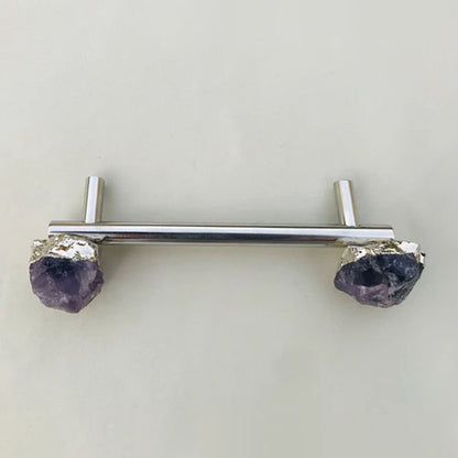 Set of 4 - Cabinet/Door/Drawer/Kitchen Handle and Pull - Amethyst/Agate/Quartz  stainless steel handles