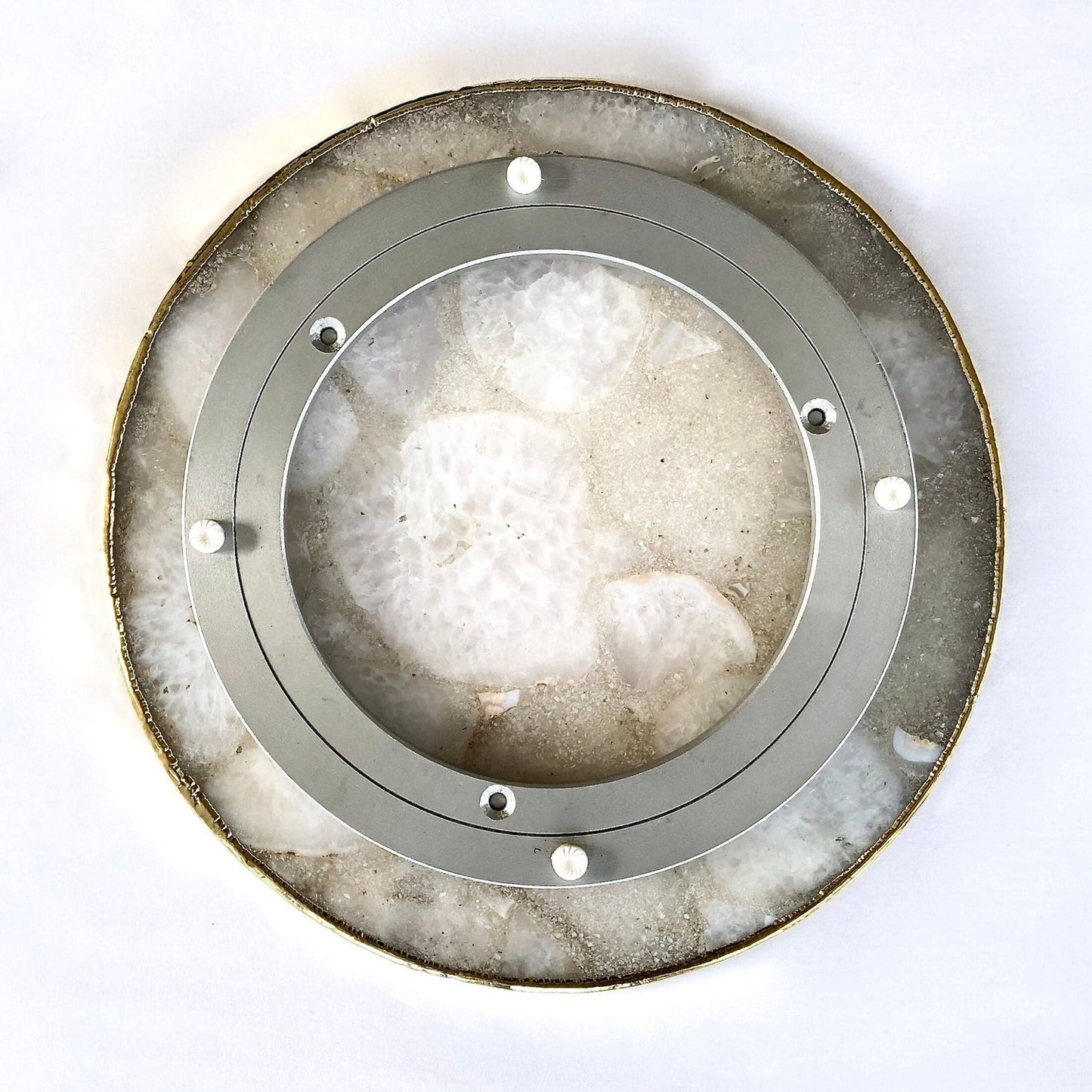 Rose Quartz Agate LazySusan | Countertop | Turntable | Centrepiece