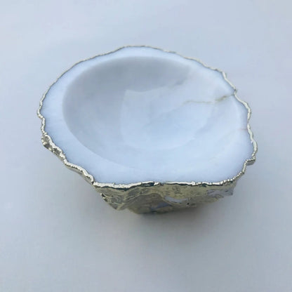 White Agate Geode Nut/trinket/Jewellery Bowl