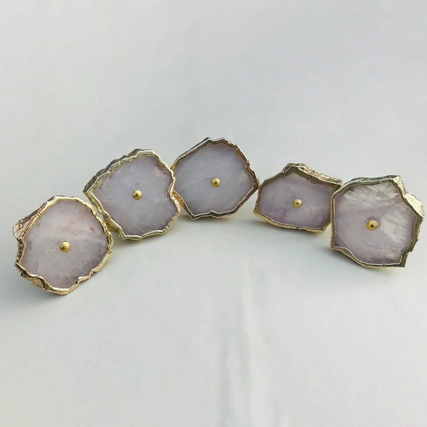Rose Quartz Cabinet Pulls - Natural Stone Cabinet Hardware India - The Tangerine Store