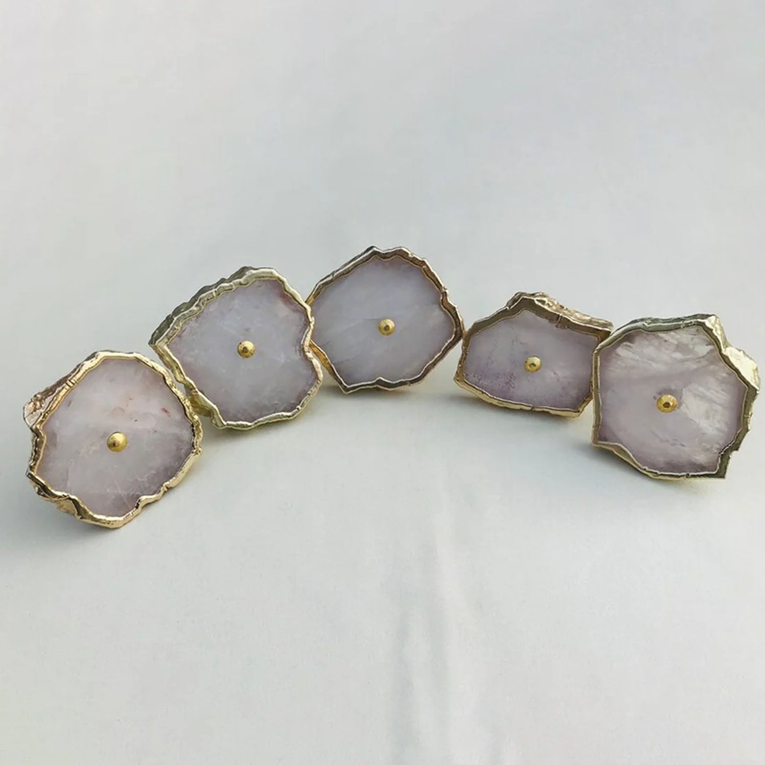 Rose Quartz Cabinet Pulls - Natural Stone Cabinet Hardware India - The Tangerine Store