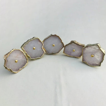 Rose Quartz Cabinet Pulls - Natural Stone Cabinet Hardware India - The Tangerine Store