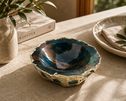 Earth Blue Agate Geode Bowl