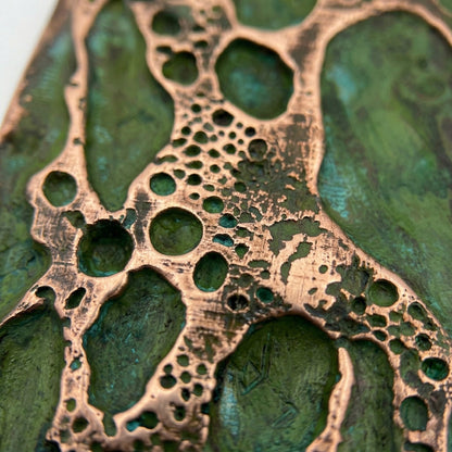 Cosmic Craters Metal Wall Tile Set | Handcrafted 3D Decorative Wall Panels