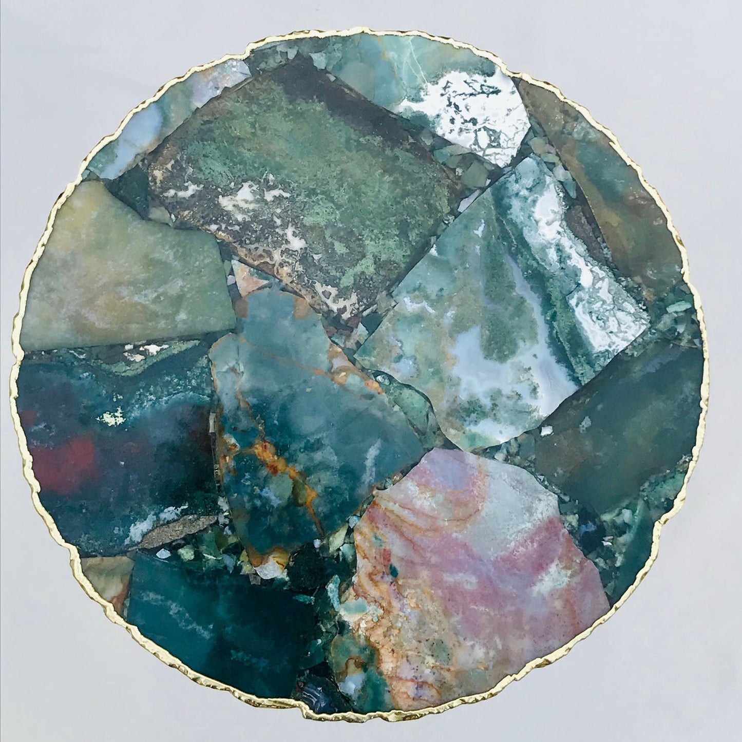 Green Agate Organic Edge Side/Coffee Table