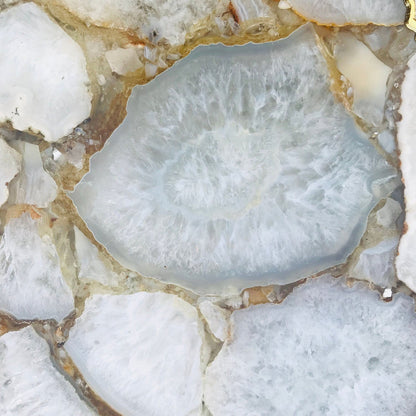 White Crystal Agate Organic Edge Side/Coffee Table