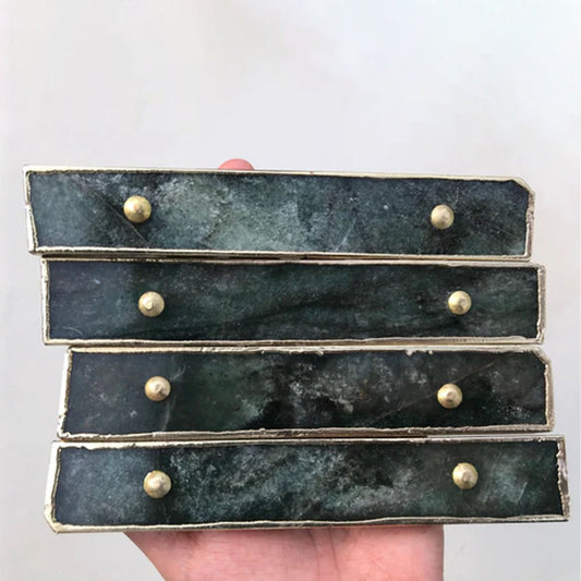 Set of 4 Sage Green Agate Handle Barbarella