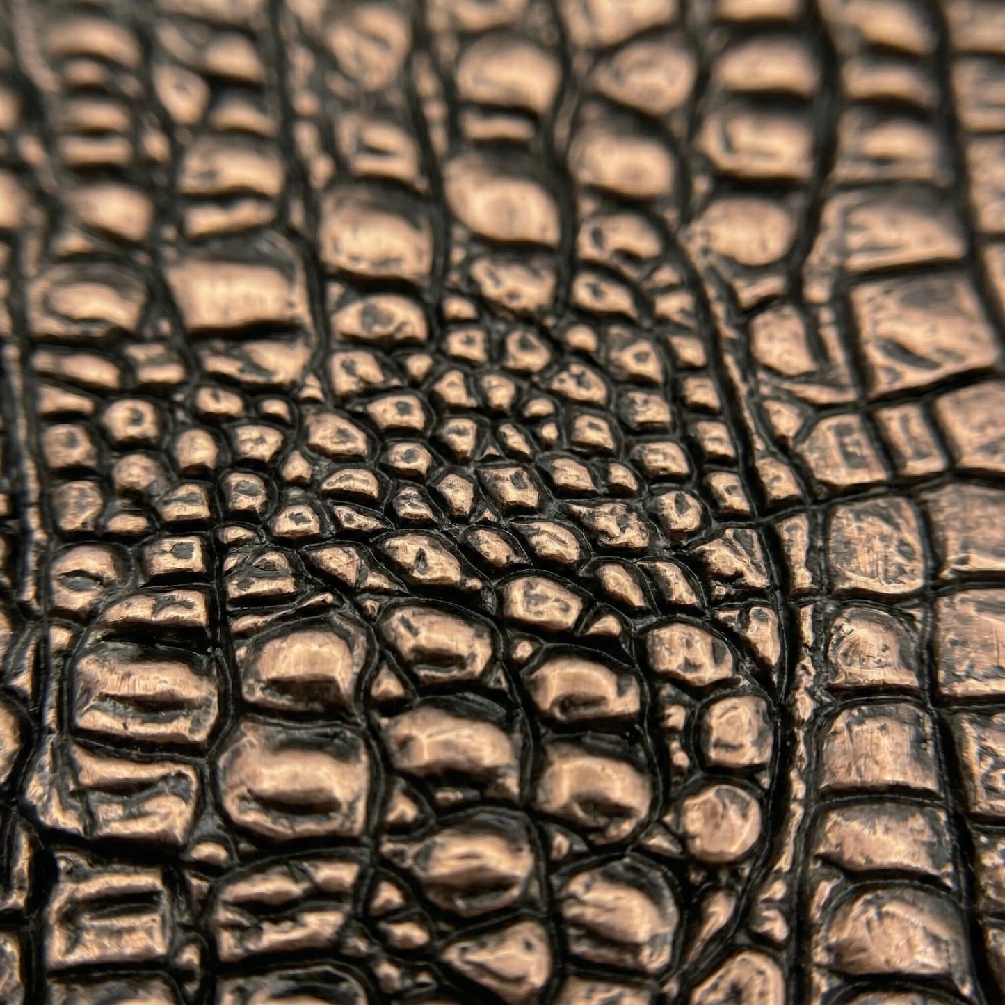 Croc Skin Metal Wall Tile Set | Textured Copper & Brass Decorative Wall Panels