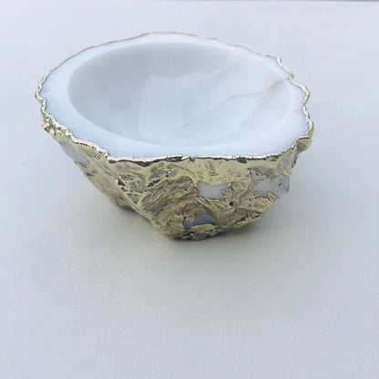White Agate Geode Nut/trinket/Jewellery Bowl