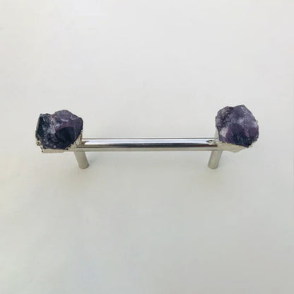 Set of 4 - Cabinet/Door/Drawer/Kitchen Handle and Pull - Amethyst/Agate/Quartz  stainless steel handles