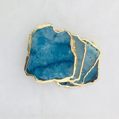 Blue Agate - Set of 4 Large Coasters/Personalised Momentos