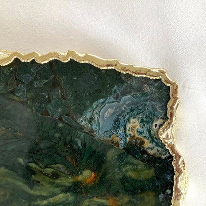 Large Green Agate Cheese Platter/Tray/Personalised Momentos/Sign Boards - 10"x15"