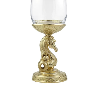 Knight wine glass set | chess inspired designer stemware  | Set of 2 / Set of 4