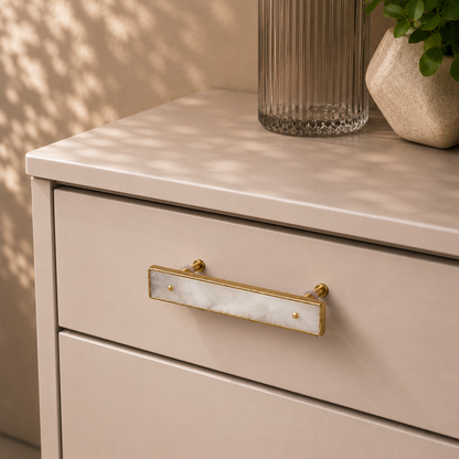 White Agate Cabinet Handle - Set of 4