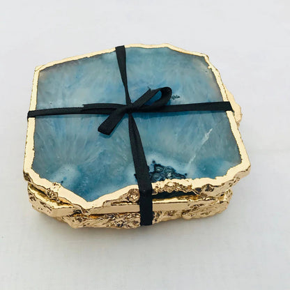 Blue Agate - Set of 4 Large Coasters/Personalised Momentos