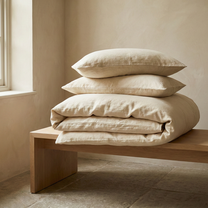 Linen Cotton Mix Duvet Set | 3 Piece Duvet Cover Set | Pre-washed