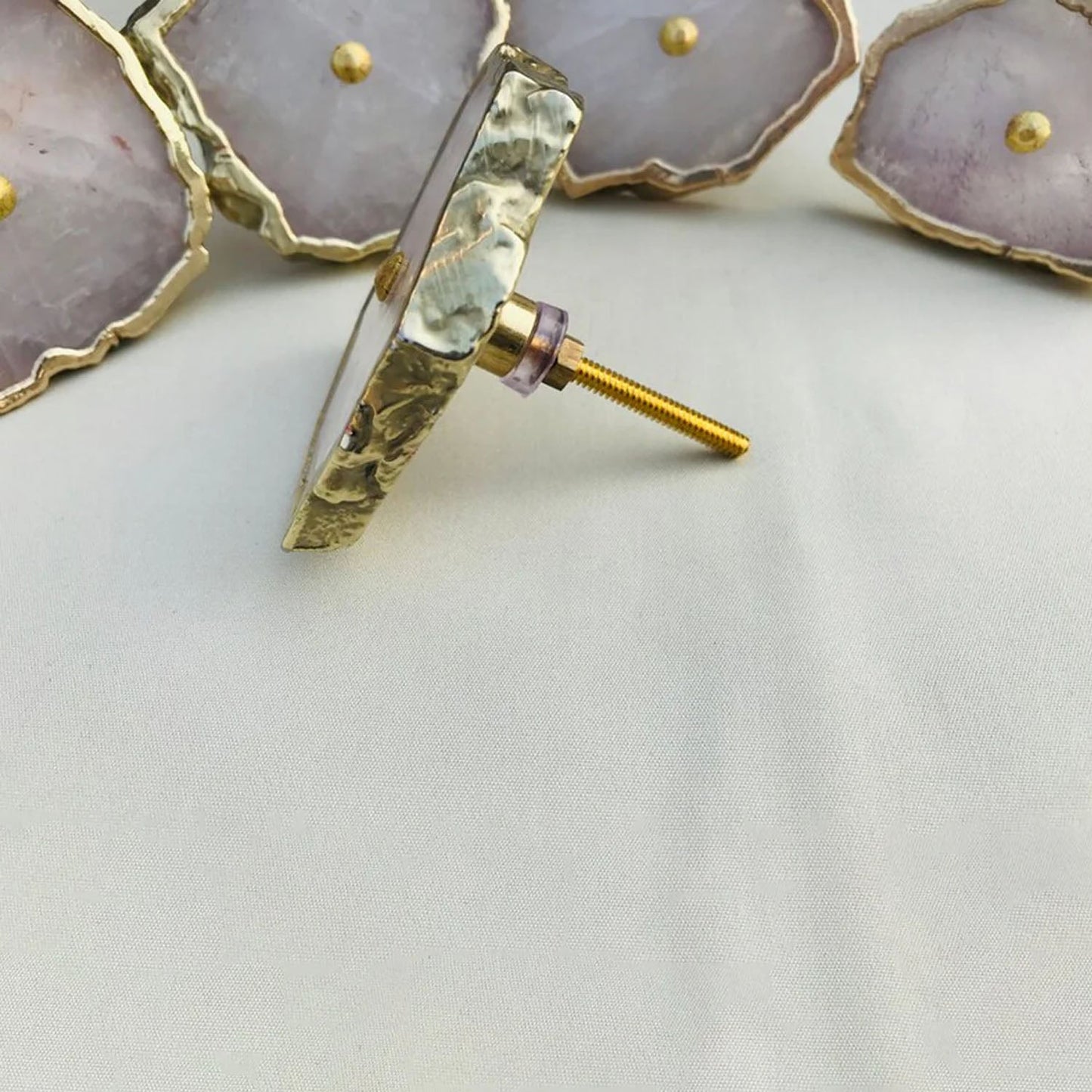 Rose Quartz Cabinet Pulls - Natural Stone Cabinet Hardware India - The Tangerine Store