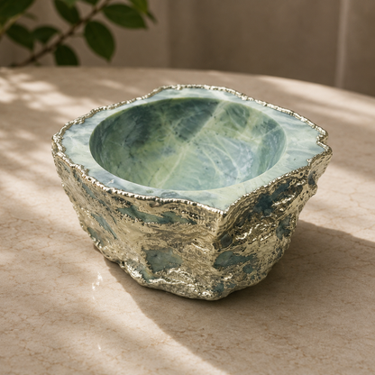 Lime Green Agate Geode Bowl